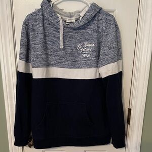 Exist Navy and White Men's Hoodie Fits like a large